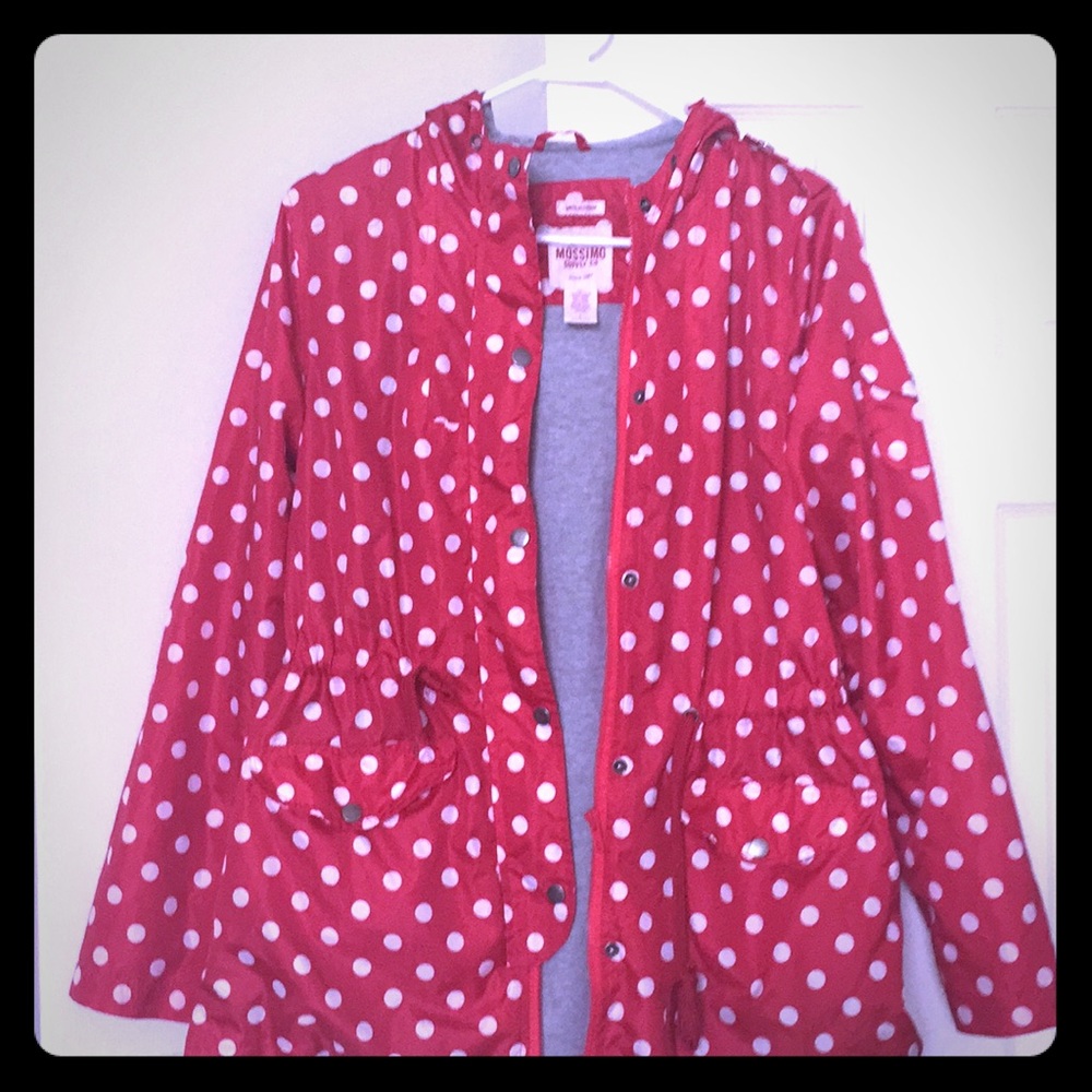 Red & white rain jacket, large